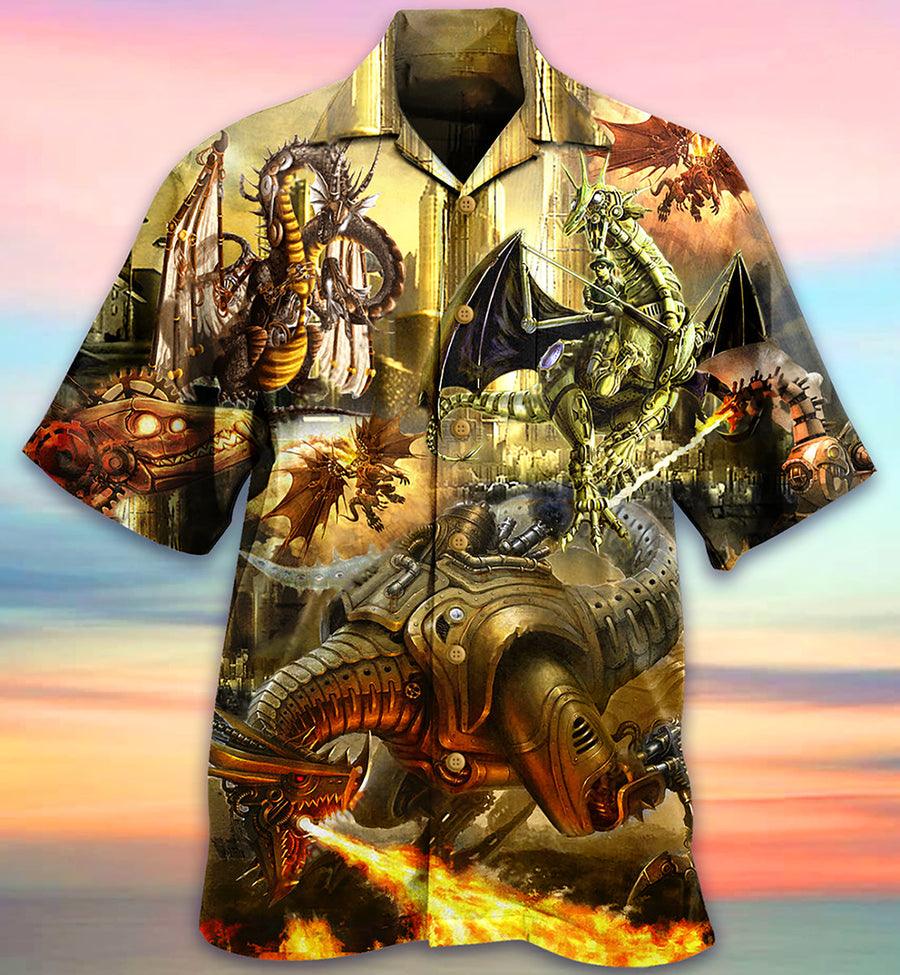 Dragon Aloha Hawaiian Shirt For Summer, Dragon Metal Love Life Amazing Hawaiian Shirts Outfit For Men Women, Dragon Lovers - Amzanimalsgift