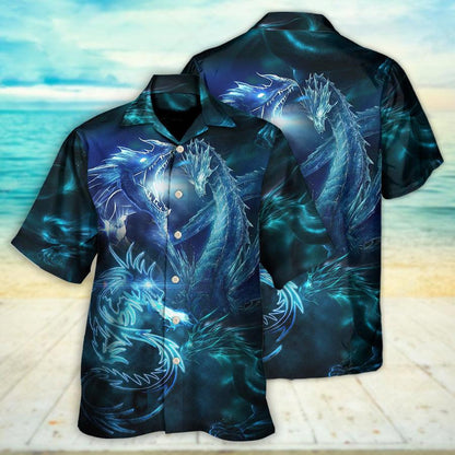 Dragon Aloha Hawaiian Shirt For Summer, Dragon Neon Lighting Bright Led Hawaiian Shirts Outfit For Men Women, Dragon Lovers - Amzanimalsgift