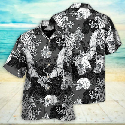 Dragon Aloha Hawaiian Shirt For Summer, Dragon Snorting Fire Gothic Nautical Compass And Baroque Hawaiian Shirts Outfit For Men Women, Dragon Lovers - Amzanimalsgift