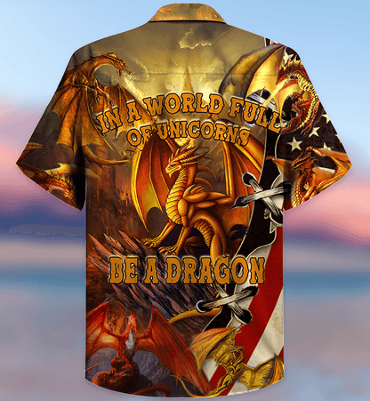 Dragon Aloha Hawaiian Shirt For Summer, In A World Full Off Unicorn Be A Dragon Hawaiian Shirts Outfit For Men Women, Dragon Lovers - Amzanimalsgift