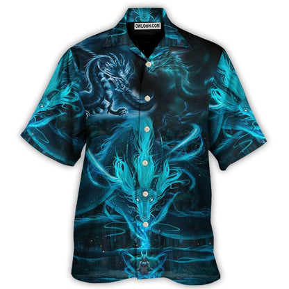 Dragon Blue Lighting And The Witch Aloha Hawaiian Shirt For Summer, Dragon Hawaiian Shirts Outfit For Men Women, Dragon Lovers - Amzanimalsgift