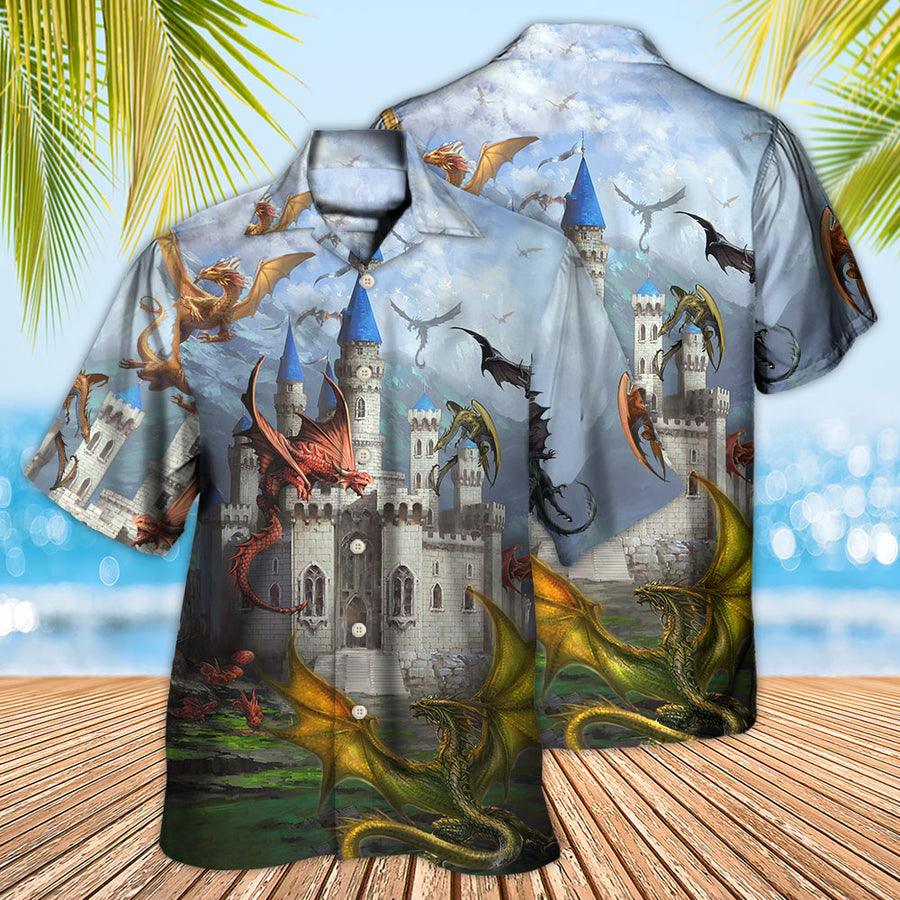 Dragon Castle Aloha Hawaiian Shirt For Summer, Dragon Love Life Beautiful Hawaiian Shirts Outfit For Men Women, Dragon Lovers - Amzanimalsgift