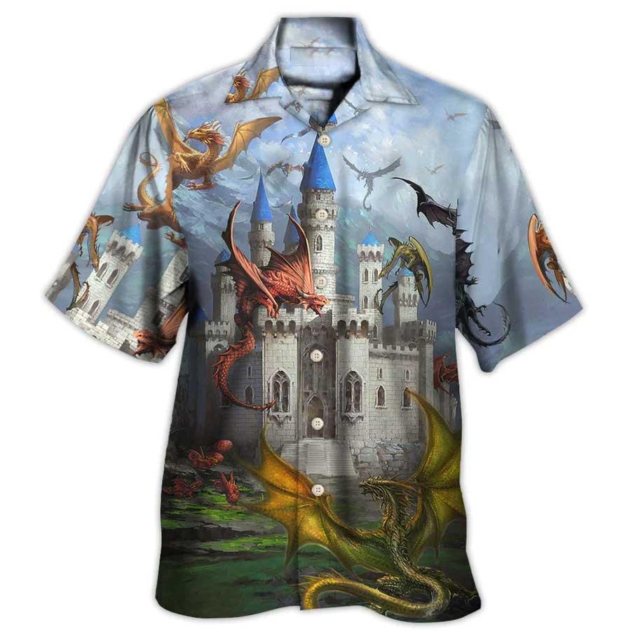 Dragon Castle Aloha Hawaiian Shirt For Summer, Dragon Love Life Beautiful Hawaiian Shirts Outfit For Men Women, Dragon Lovers - Amzanimalsgift