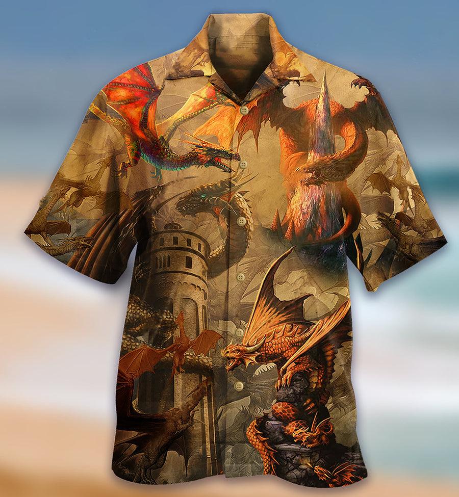 Dragon Castle Aloha Hawaiian Shirt For Summer, Dragon Love Life Hawaiian Shirts Outfit For Men Women, Dragon Lovers - Amzanimalsgift