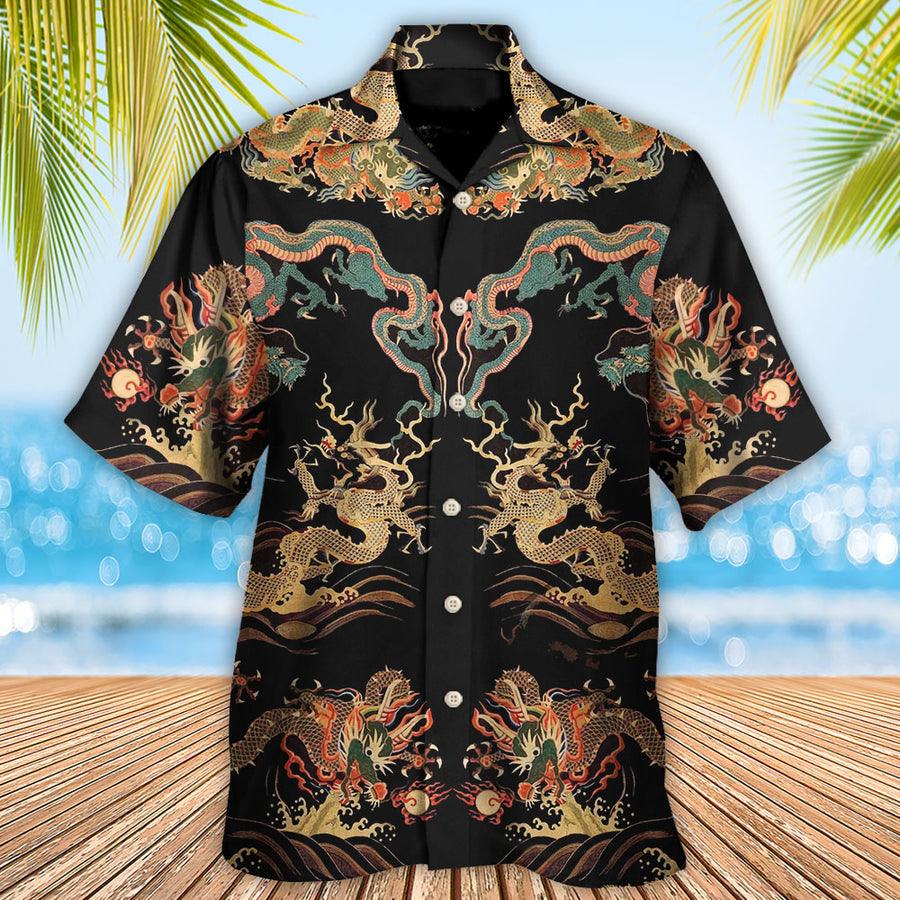 Dragon Chinese Hawaiian Shirt For Summer, Dragon Royal Hawaiian Shirts Outfit For Men Women, Dragon Lovers - Amzanimalsgift