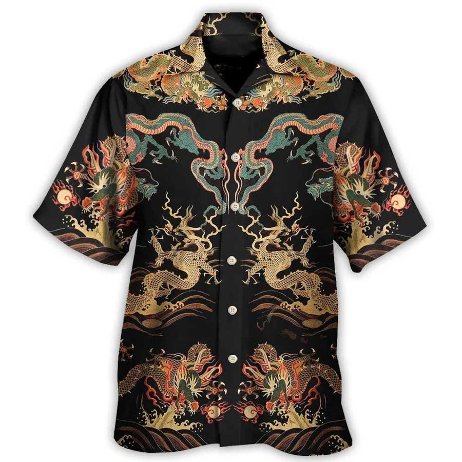 Dragon Chinese Hawaiian Shirt For Summer, Dragon Royal Hawaiian Shirts Outfit For Men Women, Dragon Lovers - Amzanimalsgift