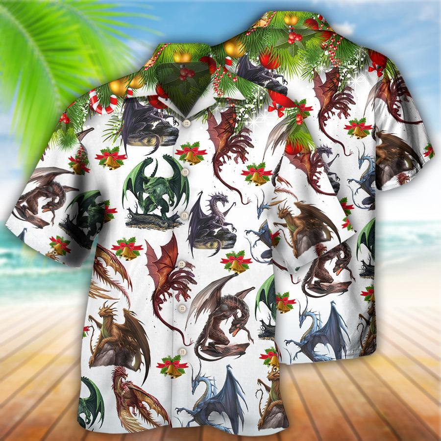 Dragon Christmas Aloha Hawaiian Shirt For Summer, Dragon Christmas Bells Merry Christmas Amazing Hawaiian Shirts Outfit For Men Women, Dragon Lovers - Amzanimalsgift