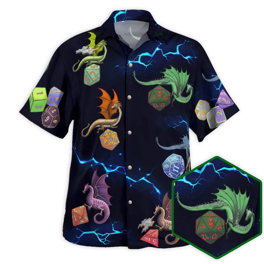 Dragon Dice Aloha Hawaiian Shirt For Summer, Dragons And Dices Pattern Hawaiian Shirts Outfit For Men Women, Dragon Lovers - Amzanimalsgift