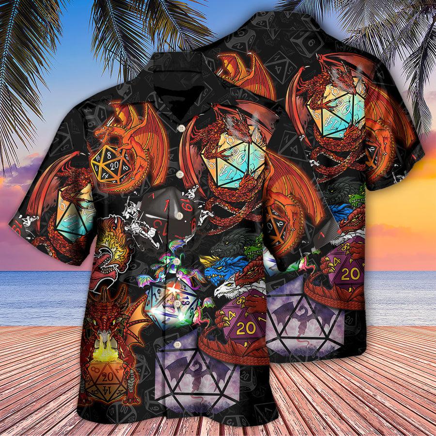 Dragon Dice Aloha Hawaiian Shirt For Summer, Fire Dragon Art Hawaiian Shirts Outfit For Men Women, Dragon Lovers - Amzanimalsgift