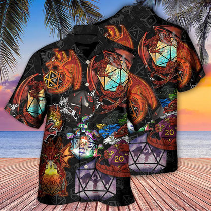 Dragon Dice Aloha Hawaiian Shirt For Summer, Fire Dragon Art Hawaiian Shirts Outfit For Men Women, Dragon Lovers - Amzanimalsgift