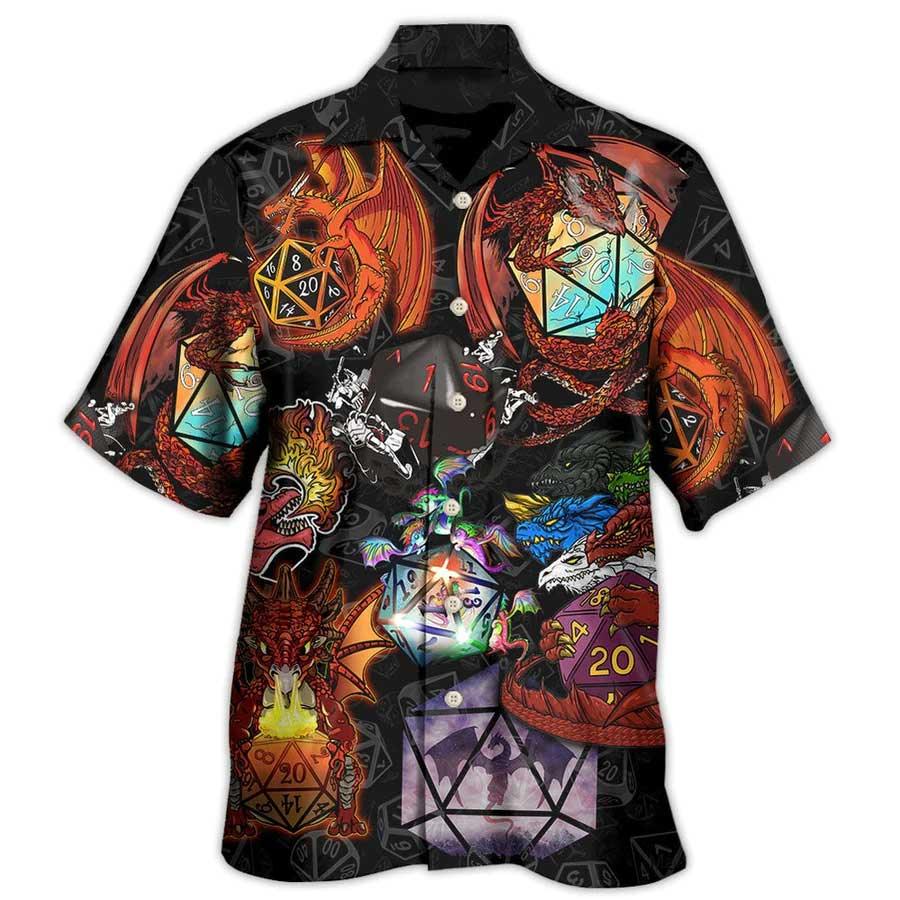 Dragon Dice Aloha Hawaiian Shirt For Summer, Fire Dragon Art Hawaiian Shirts Outfit For Men Women, Dragon Lovers - Amzanimalsgift