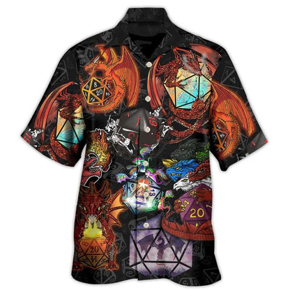 Dragon Dice Aloha Hawaiian Shirt For Summer, Fire Dragon Art Hawaiian Shirts Outfit For Men Women, Dragon Lovers - Amzanimalsgift