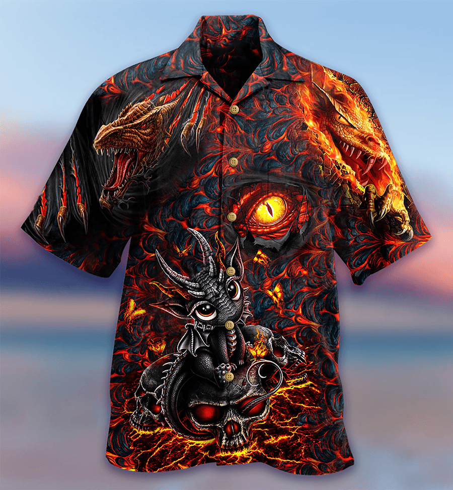 Dragon Eye Aloha Hawaiian Shirt For Summer, Love Life Amazing Dragon Skull Hawaiian Shirts Outfit For Men Women, Dragon Lovers - Amzanimalsgift