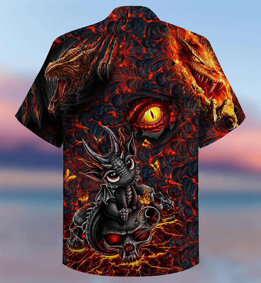 Dragon Eye Aloha Hawaiian Shirt For Summer, Love Life Amazing Dragon Skull Hawaiian Shirts Outfit For Men Women, Dragon Lovers - Amzanimalsgift