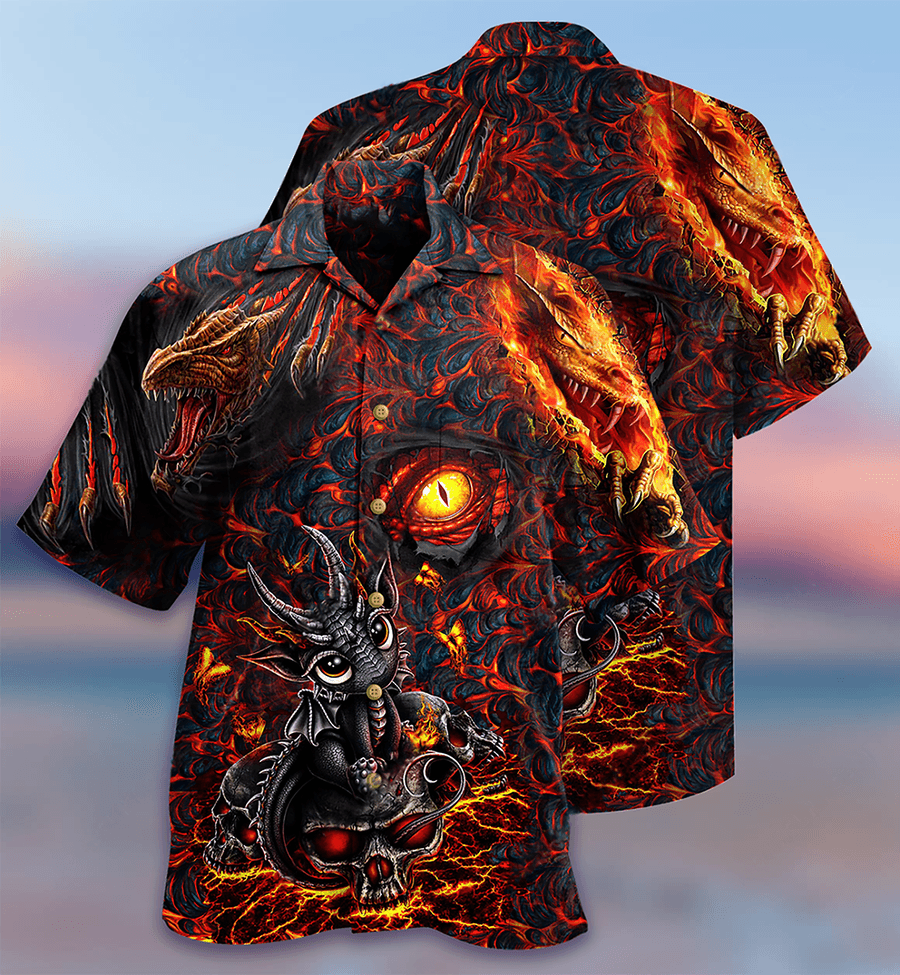 Dragon Eye Aloha Hawaiian Shirt For Summer, Love Life Amazing Dragon Skull Hawaiian Shirts Outfit For Men Women, Dragon Lovers - Amzanimalsgift