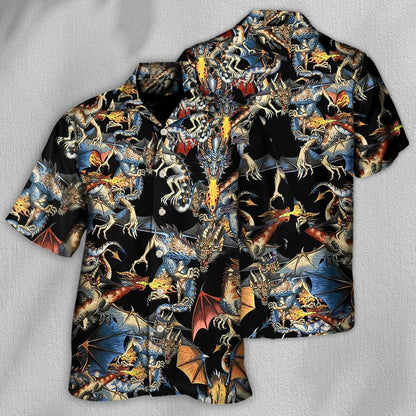 Dragon Fire Aloha Hawaiian Shirt For Summer, Dragon Breathing Fire Awesome Hawaiian Shirts Outfit For Men Women, Dragon Lovers - Amzanimalsgift