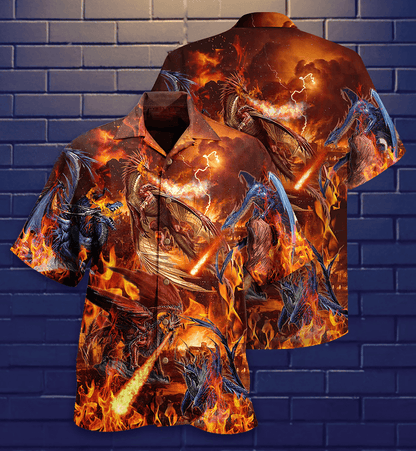 Dragon Fire Aloha Hawaiian Shirt For Summer, Dragon Fire Combat Amazing Hawaiian Shirts Outfit For Men Women, Dragon Lovers - Amzanimalsgift