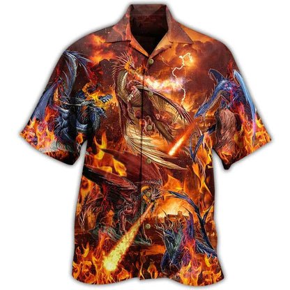 Dragon Fire Aloha Hawaiian Shirt For Summer, Dragon Fire Combat Amazing Hawaiian Shirts Outfit For Men Women, Dragon Lovers - Amzanimalsgift