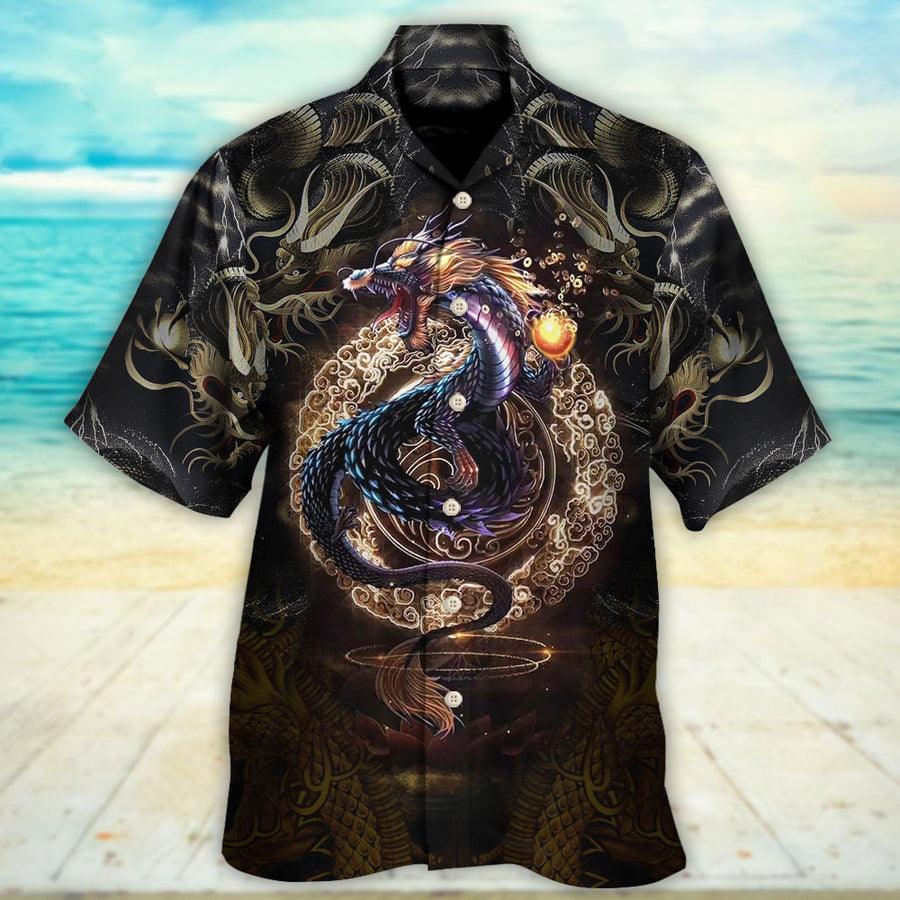 Dragon Golden Japanese Aloha Hawaiian Shirt For Summer, Dragon Love Life Hawaiian Shirts Outfit For Men Women, Dragon Lovers - Amzanimalsgift