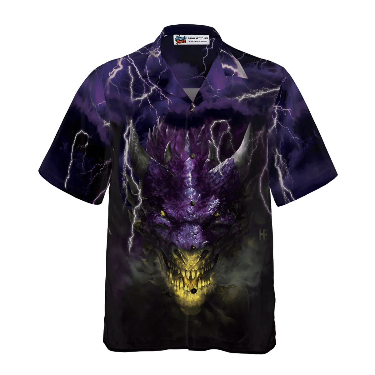 Dragon Hawaiian Shirt - Dragon Head Lightning Hawaiian Shirt - Perfect Gift For Husband, Boyfriend, Friend, Family - Amzanimalsgift