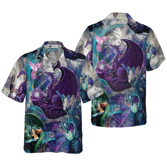 Dragon Hawaiian Shirt - Magic Fire Dragon Hawaiian Shirt - Perfect Gift For Husband, Boyfriend, Friend, Family - Amzanimalsgift