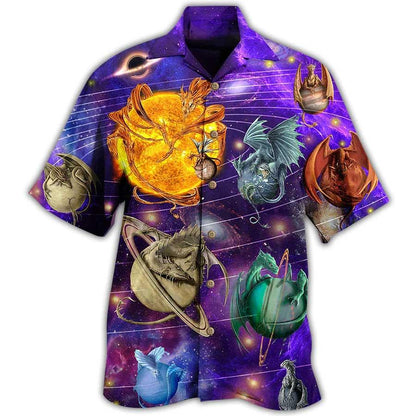 Dragon Planet Aloha Hawaiian Shirt For Summer, Dragon Love Life In To The Galaxy Hawaiian Shirts Outfit For Men Women, Dragon Lovers - Amzanimalsgift