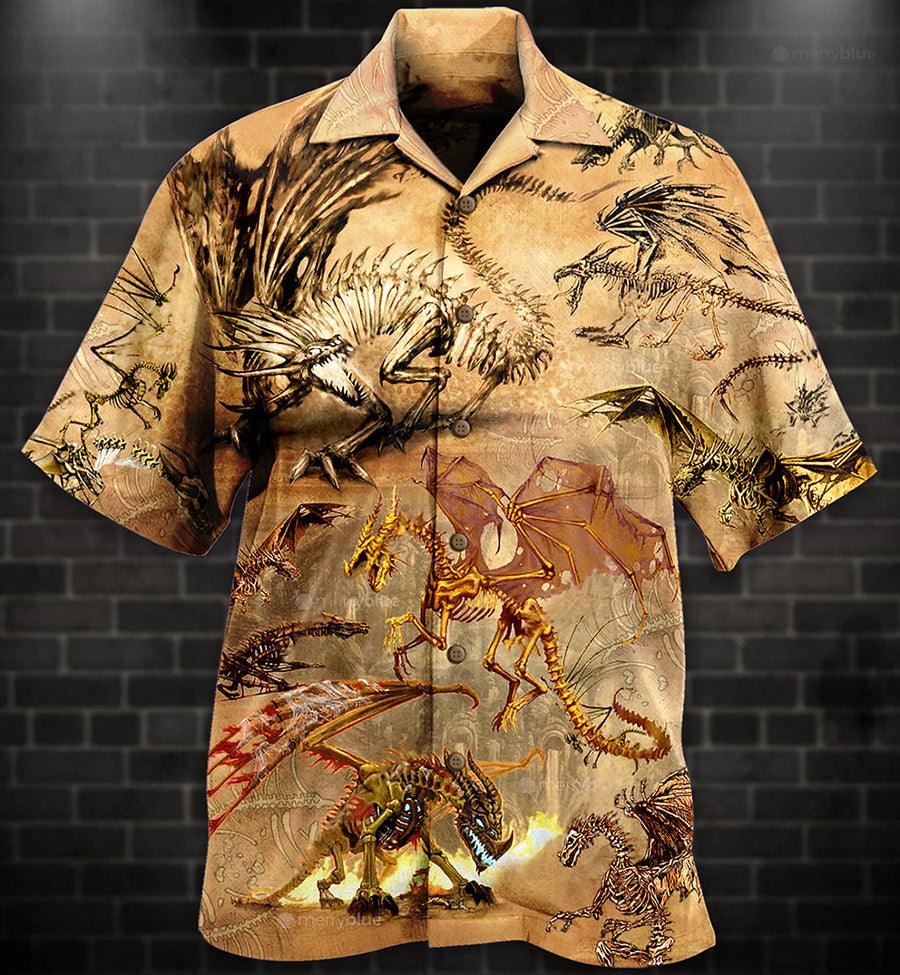 Dragon Skull Aloha Hawaiian Shirt For Summer, Dragon Skeleton Love Life Love Desert Hawaiian Shirts Outfit For Men Women, Dragon Lovers - Amzanimalsgift