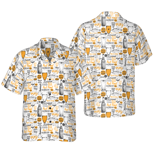 Drink Beer Eat Fish Aloha Hawaiian Shirt For Summer, Colorful Hawaiian Shirt Outfit For Men Women, Gift For Friend, Team, Family - Amzanimalsgift