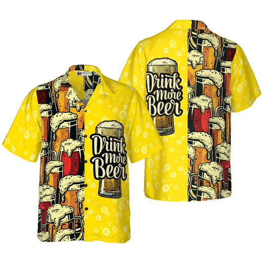 Drink More Beer Aloha Hawaiian Shirt For Summer, Colorful Shirt For Men Women, Perfect Gift For Friend, Team, Family, Beer Lovers - Amzanimalsgift
