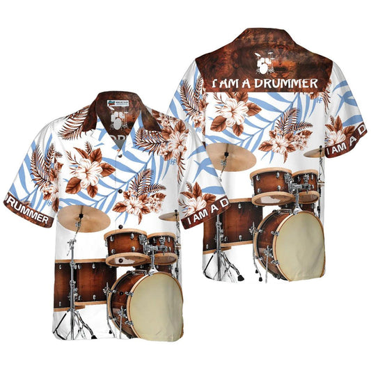 Drummer Aloha Hawaiian Shirt, I Am A Drummer Hawaiian Shirt, Colorful Summer Hawaiian Shirt, Drummer Shirt - Gift For Men Women, Friends, Family - Amzanimalsgift