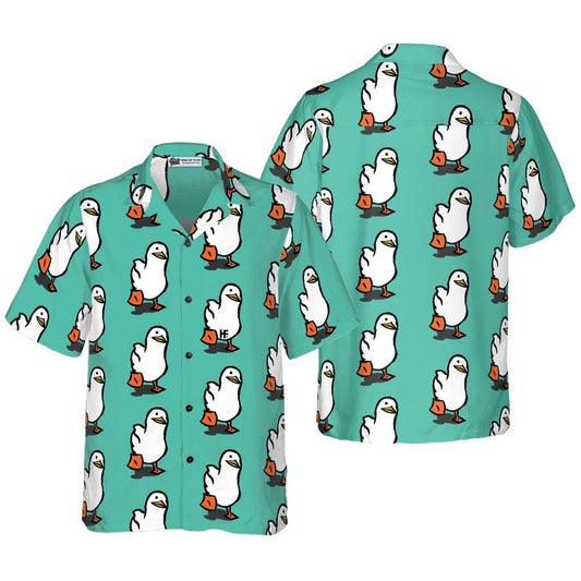 Duck Hawaiian Shirt, Ducks In Tiffany Blue Aloha Shirt For Men Women - Perfect Gift For Duck Lovers, Husband, Boyfriend, Friend, Family - Amzanimalsgift
