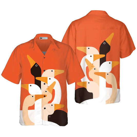 Duck Hawaiian Shirt, Ducks On Art, Funny Duck Aloha Shirt For Men Women - Perfect Gift For Duck Lovers, Husband, Boyfriend, Friend, Family - Amzanimalsgift