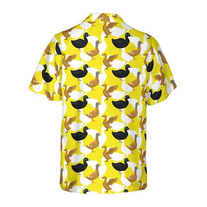 Duck Hawaiian Shirt, Ducks On The Farm Aloha Shirt For Men Women - Perfect Gift For Duck Lovers, Husband, Boyfriend, Friend, Family - Amzanimalsgift