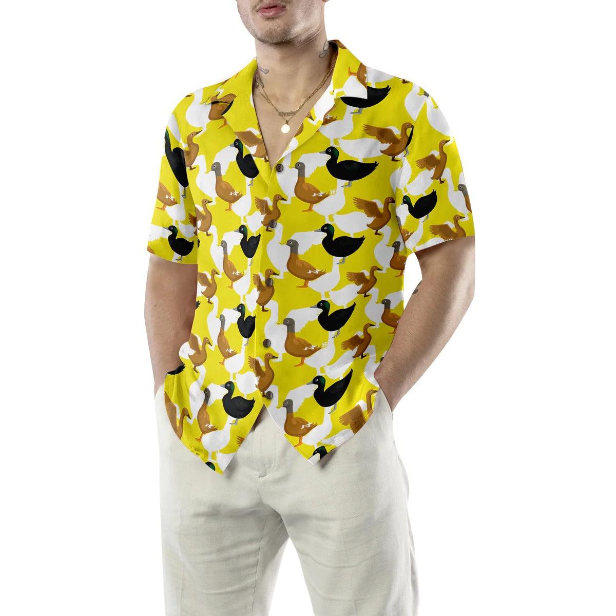 Duck Hawaiian Shirt, Ducks On The Farm Aloha Shirt For Men Women - Perfect Gift For Duck Lovers, Husband, Boyfriend, Friend, Family - Amzanimalsgift