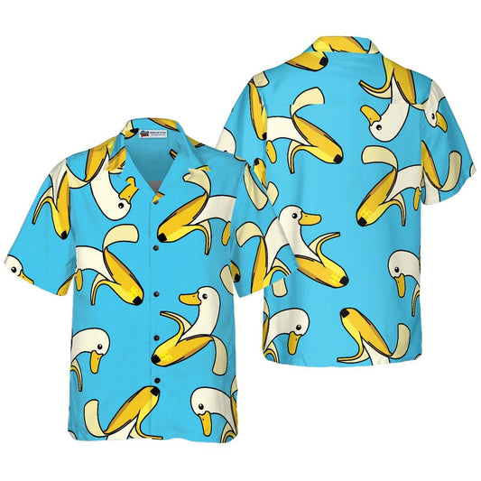 Duck Hawaiian Shirt, Funny Cute Banana Duck Aloha Shirt For Men Women - Perfect Gift For Duck Lovers, Husband, Boyfriend, Friend, Family, Wife - Amzanimalsgift