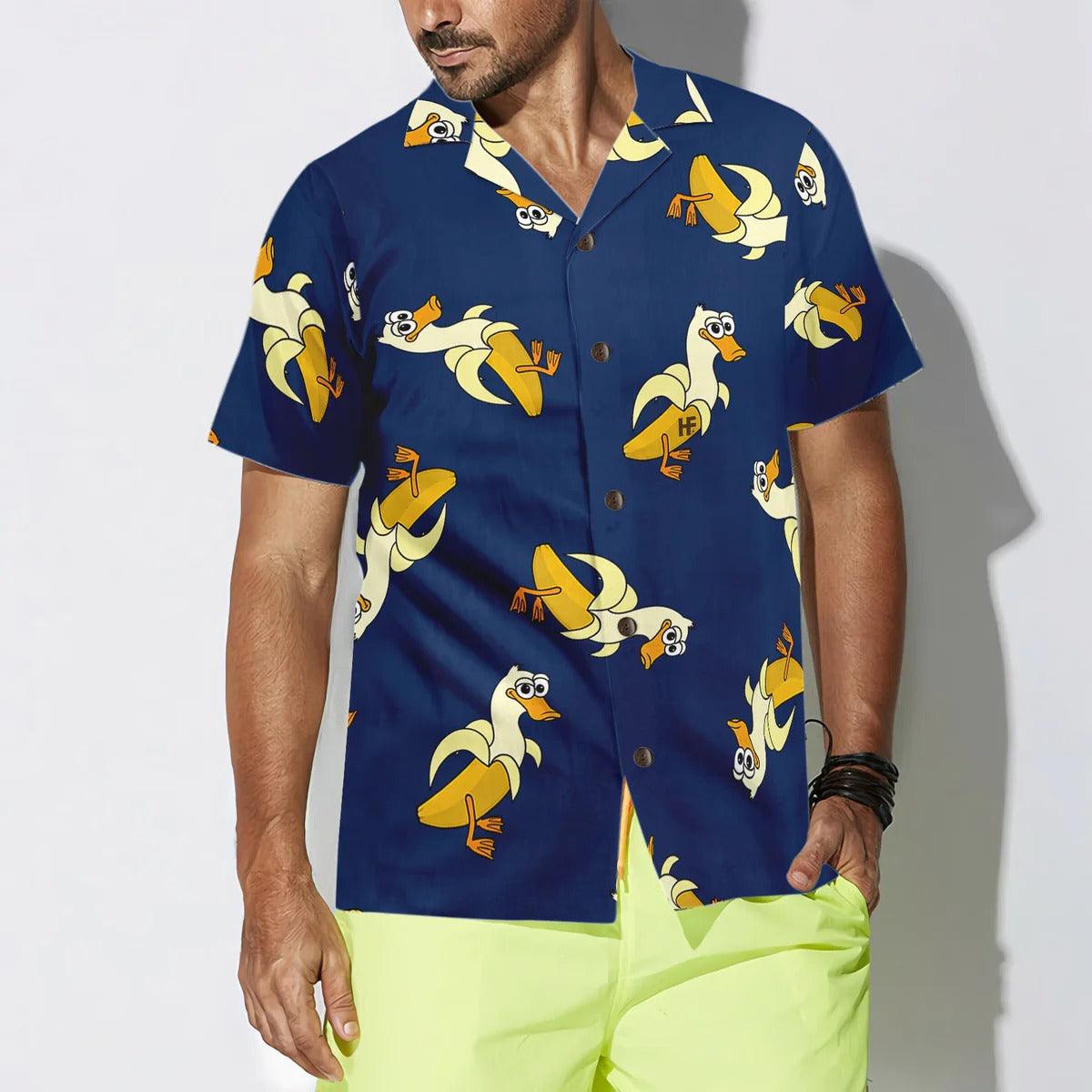 Duck Hawaiian Shirt, It's Just A Banana Duck Aloha Shirt For Men Women - Perfect Gift For Duck Lovers, Husband, Boyfriend, Friend, Family - Amzanimalsgift