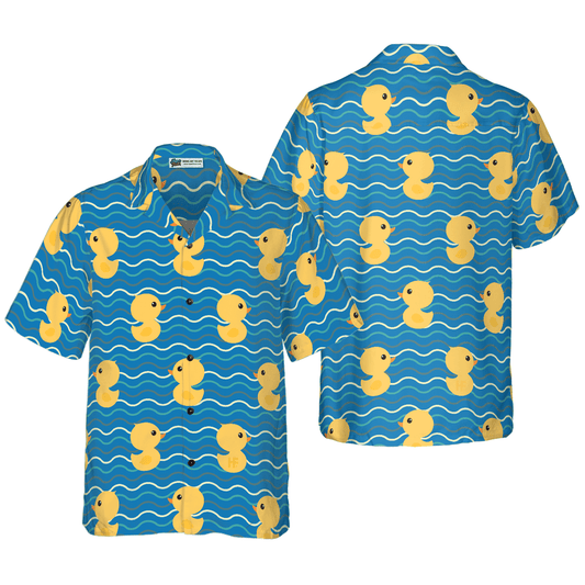 Duck Hawaiian Shirt, Little Duck In Water Aloha Shirt For Men - Perfect Gift For Husband, Boyfriend, Friend, Family - Amzanimalsgift