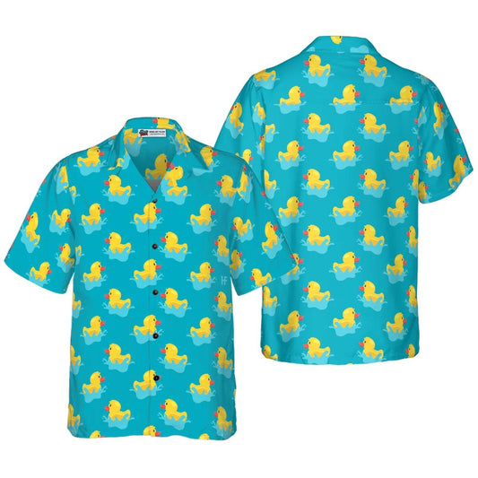 Duck Hawaiian Shirt, Little Duck Playing With Water Aloha Shirt For Men Women - Perfect Gift For Duck Lovers, Husband, Boyfriend, Friend, Family - Amzanimalsgift