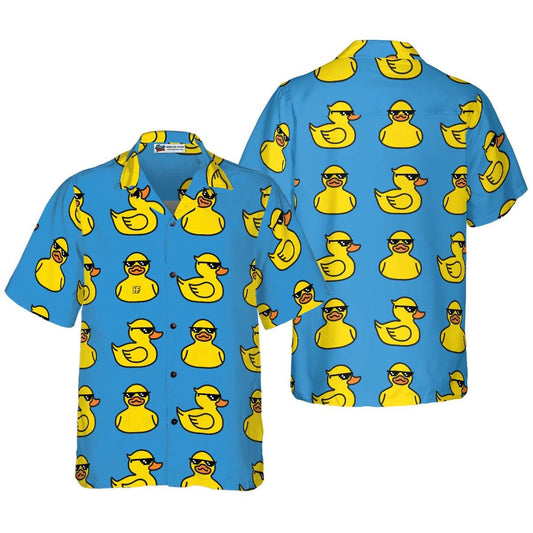 Duck Hawaiian Shirt, Rubber Yellow Duck Aloha Shirt For Men Women - Perfect Gift For Duck Lovers, Husband, Boyfriend, Friend, Family - Amzanimalsgift
