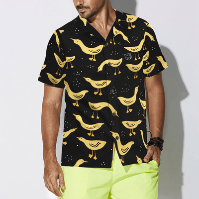 Duck In Darkness Hawaiian Shirt, Funny Duck Aloha Shirt For Men - Perfect Gift For Husband, Boyfriend, Friend, Family - Amzanimalsgift