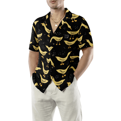 Duck In Darkness Hawaiian Shirt, Funny Duck Aloha Shirt For Men - Perfect Gift For Husband, Boyfriend, Friend, Family - Amzanimalsgift