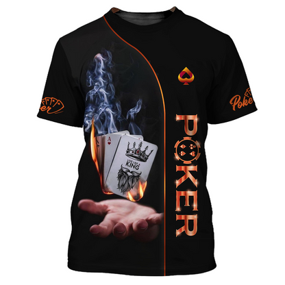 Customized Poker Shirt, Poker In Hands Live Like A King Shirts, Perfect Outfit For Poker Players