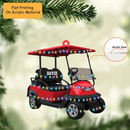 Personalized Golf  Cart Acrylic Ornament, Golf Keychain, Car Ornament, Christmas Ornament Gifts