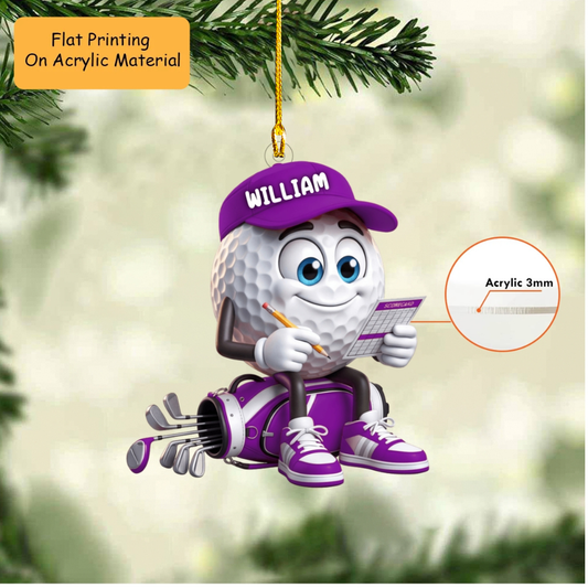 Personalized Christmas Golf Ornament, Golf Note Christmas, Custom Ornament Christmas Gift, Keychain Golf Christmas, Car Ornament Golf Christmas