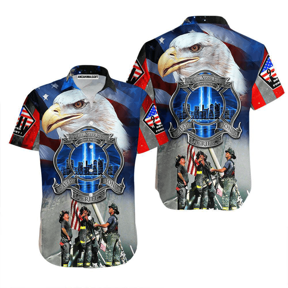 Eagle American Flag Patriot Day 911 Never Forget Aloha Hawaiian Shirts For Men Women, 4th Of July Gift For Summer, Friend, Family, Independence Day - Amzanimalsgift