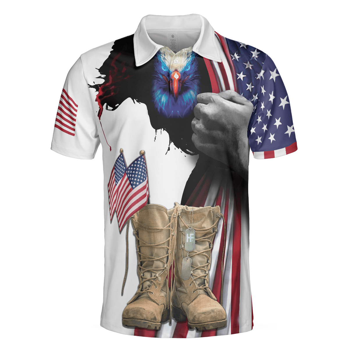 Eagle American Flag Veteran Men Polo Shirt, Every Veteran Is A Hero Polo Shirt, Patriotic Veteran Shirt For Men - Amzanimalsgift