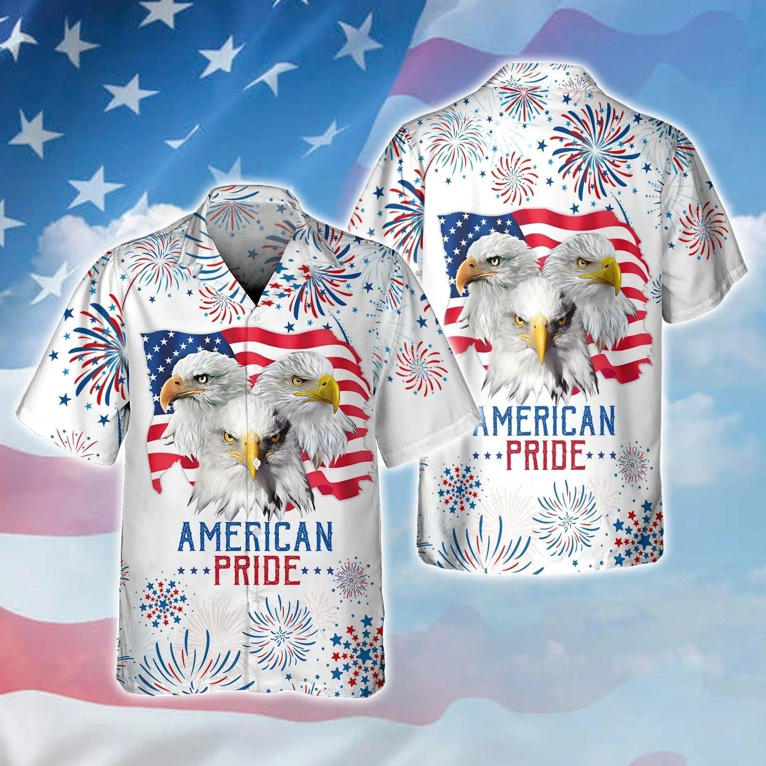 Eagle American Pride Aloha Hawaiian Shirts For Summer, Independence Day Is Coming, Eagle In USA Flag Aloha Hawaiian Shirt For Men Women, 4th Of July - Amzanimalsgift