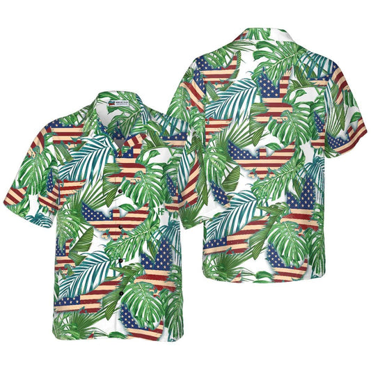 Eagle Hawaiian Shirt, Tropical American Eagle Aloha Shirt For Men - Perfect Gift For Husband, Boyfriend, Friend, Family - Amzanimalsgift