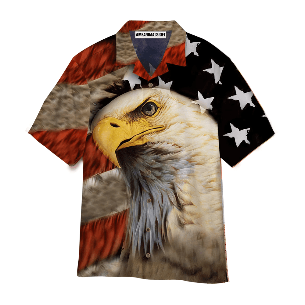 Eagle Patriot American Flag Aloha Hawaiian Shirts For Men Women, 4th July Gift For Summer, Friend, Family, Independence Day - Amzanimalsgift