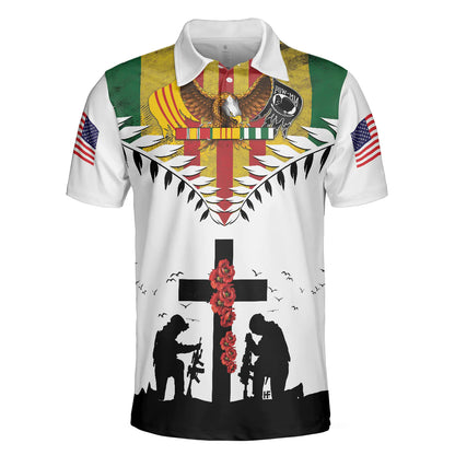 Eagles American Flag Veteran Men Polo Shirt, Lest We Forget Vietnam Veteran Polo Shirt, Best Gift Idea For Vietnam Veterans - Amzanimalsgift